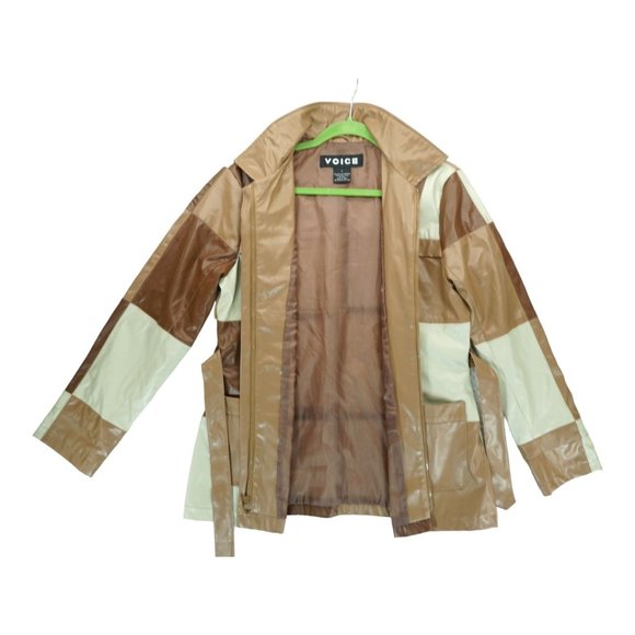 Vintage Voice Patchwork Jacket Brown-Multi RN40531 Women's Polyurethane/Nylon - Picture 3 of 7